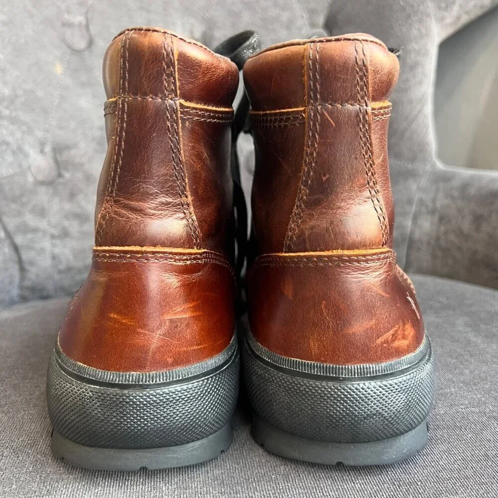 Frye Men’s Ryan Lug Trek Brown Leather High Top Boots – Size 7.5